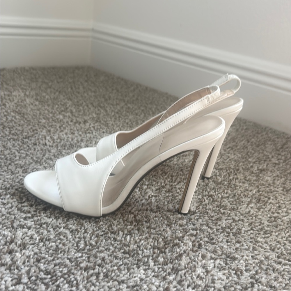Elegant White Slingback Heels